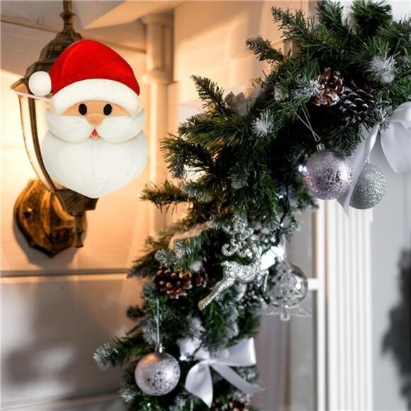 Christmas Porch Light Cover Christmas Decor Flexible Light Cover (Santa, 2 Pcs) - Picture 2 of 6